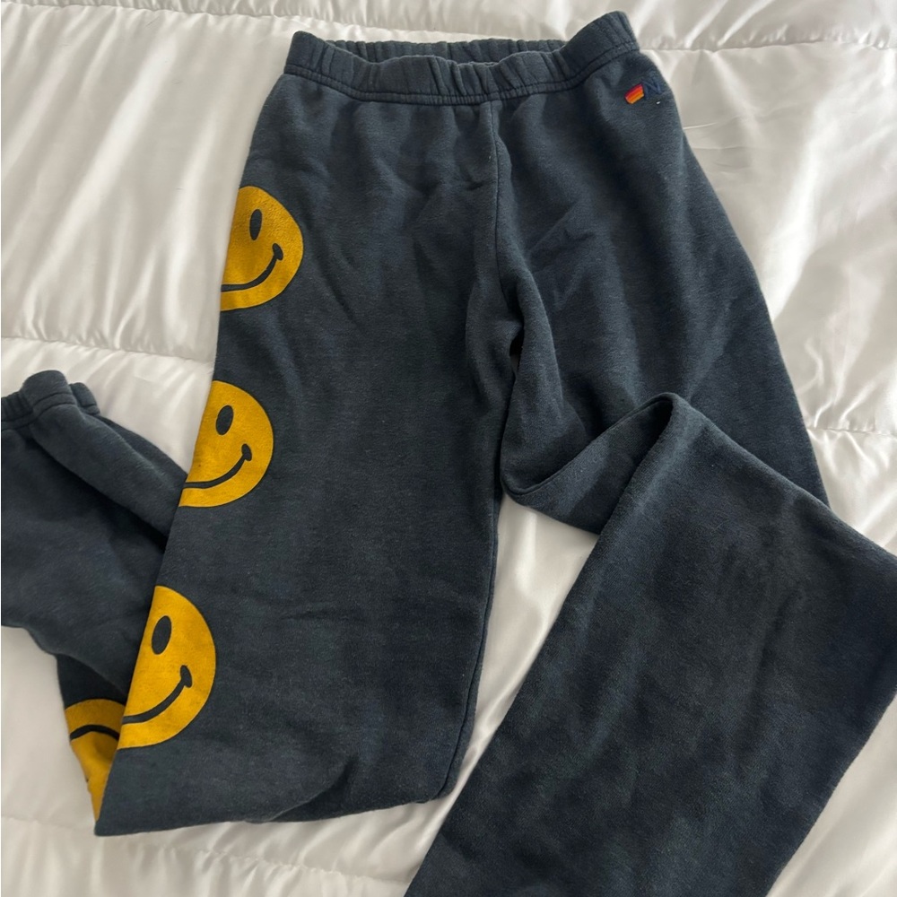 Kids Aviator Nation Joggers - Gray and Yellow